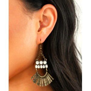 PAPARAZZI A Flare For Fierceness Brass Earrings NWT